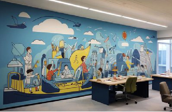 彝良县办公室墙绘的特点。